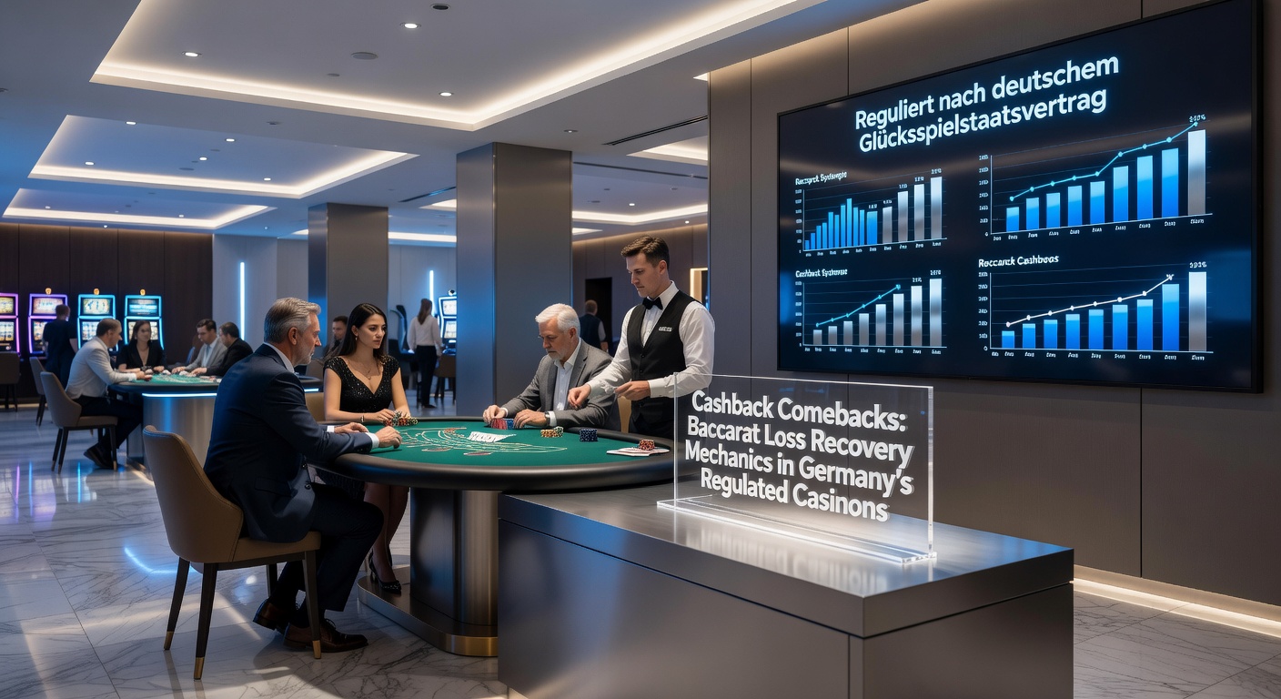 Live-Baccarat-Tisch mit Cashback-Anzeige auf dem Bildschirm in einem lizenzierten deutschen Online-Casino, Spieler analysieren Karten