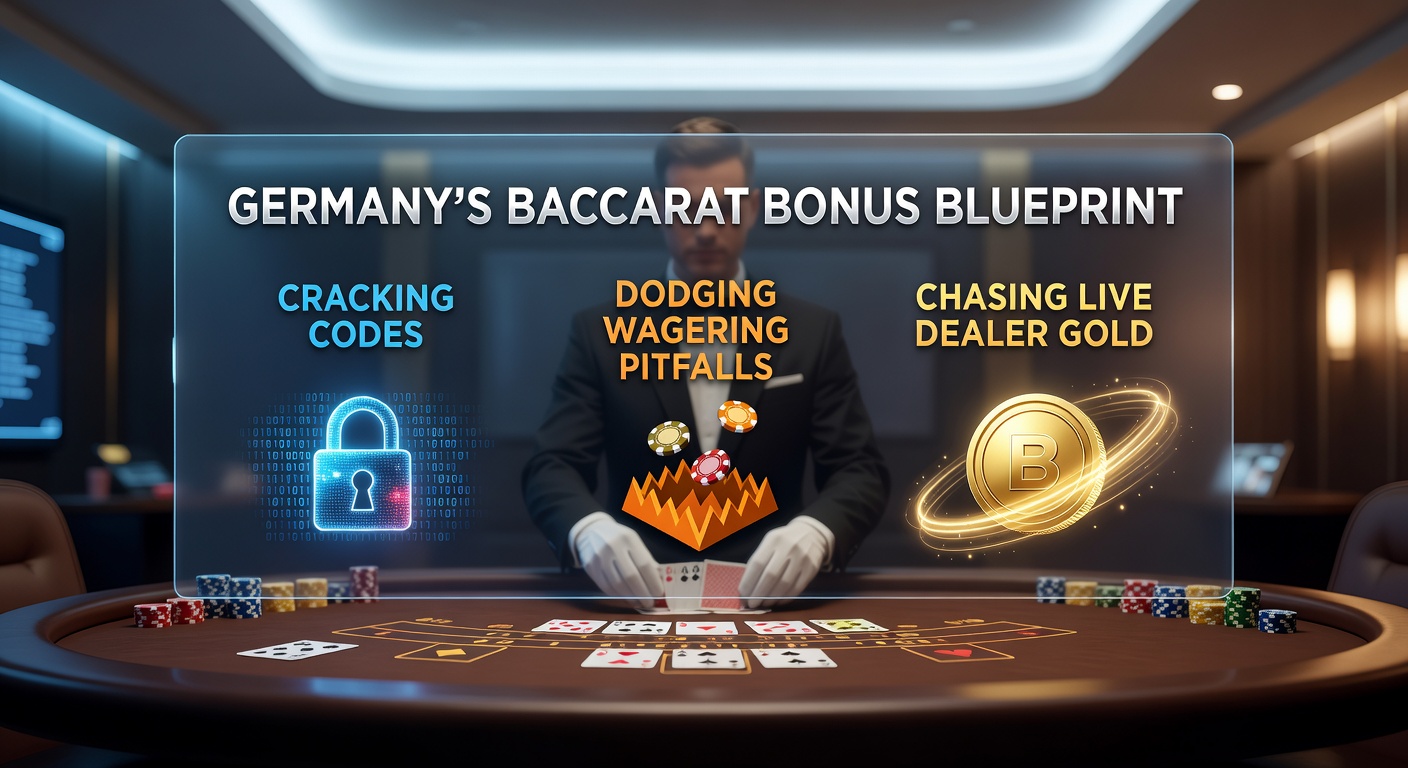 Ein eleganter Baccarat-Tisch mit leuchtenden Bonus-Symbolen und Karten, die auf Gewinne hindeuten